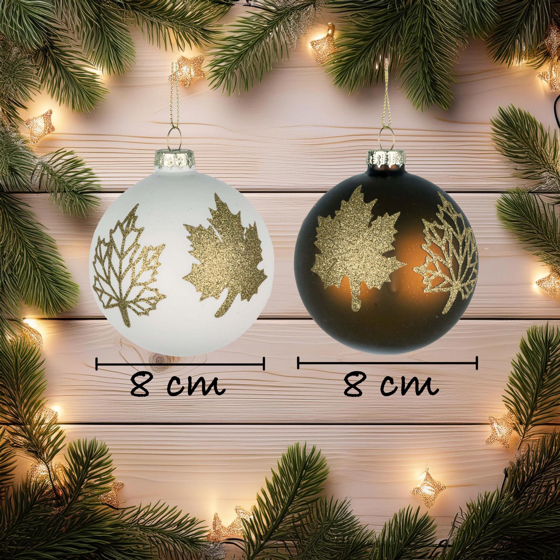 8cm Glass Baubles Christmas Tree Ornament Balls Xmas Hanging Festive Decor 12PCS
