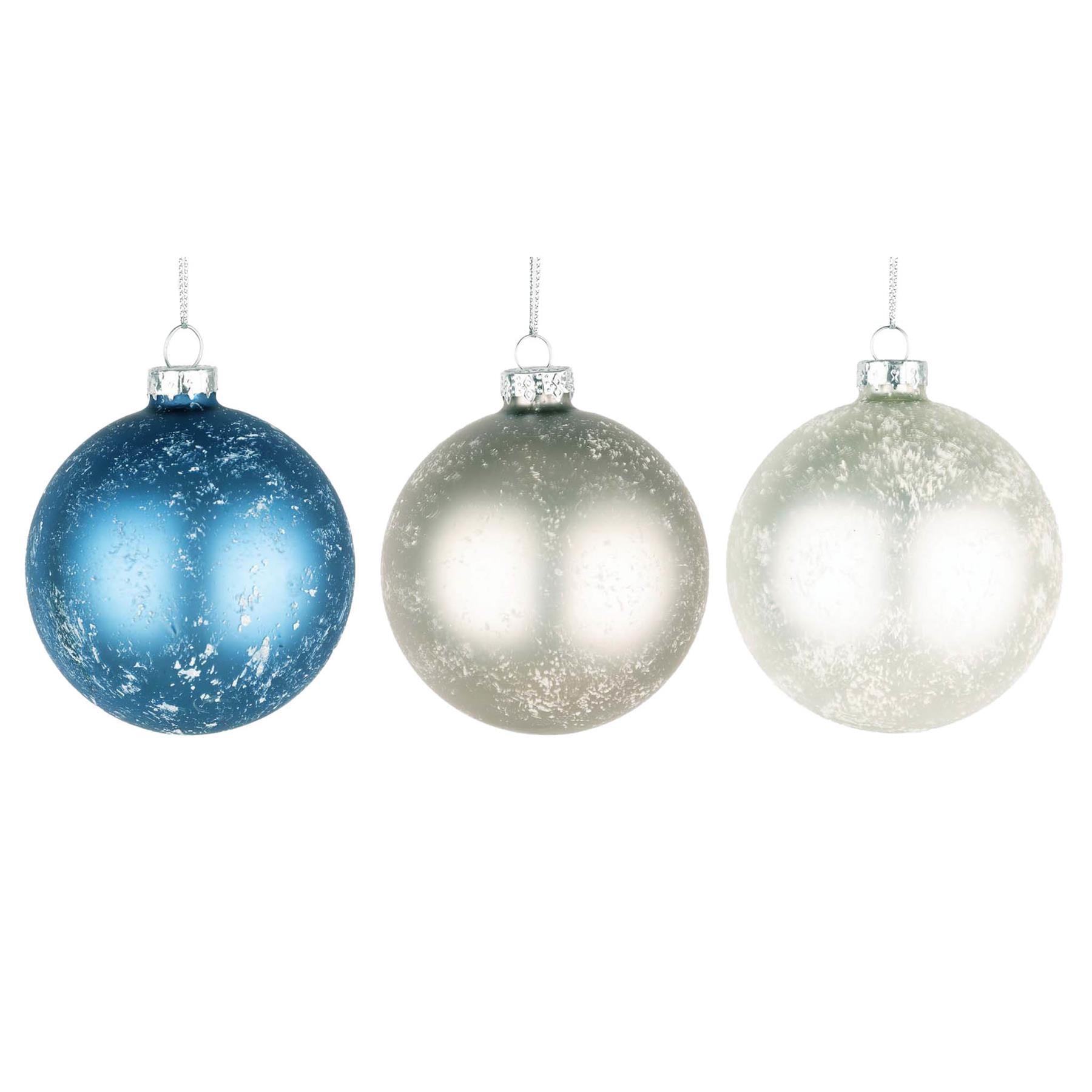 Glass Baubles 12Pcs Set - Marble 3 Assorted Design 8Cm Glass Baubles 12Pcs Set - Marble 3 Assorted Design 8Cm
