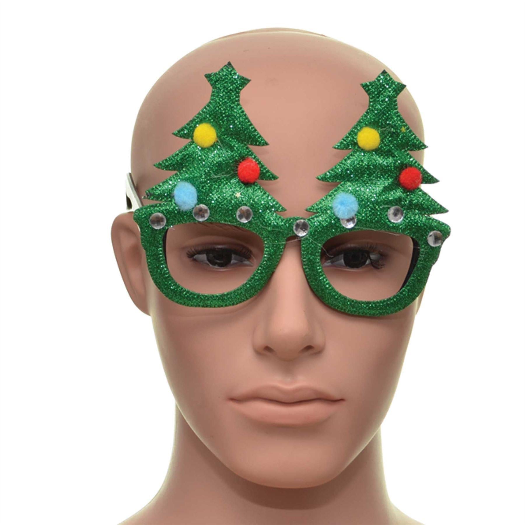 Christmas Tree Sunglasses Photo Props Fancy Dress Xmas Novelty Party Accessories