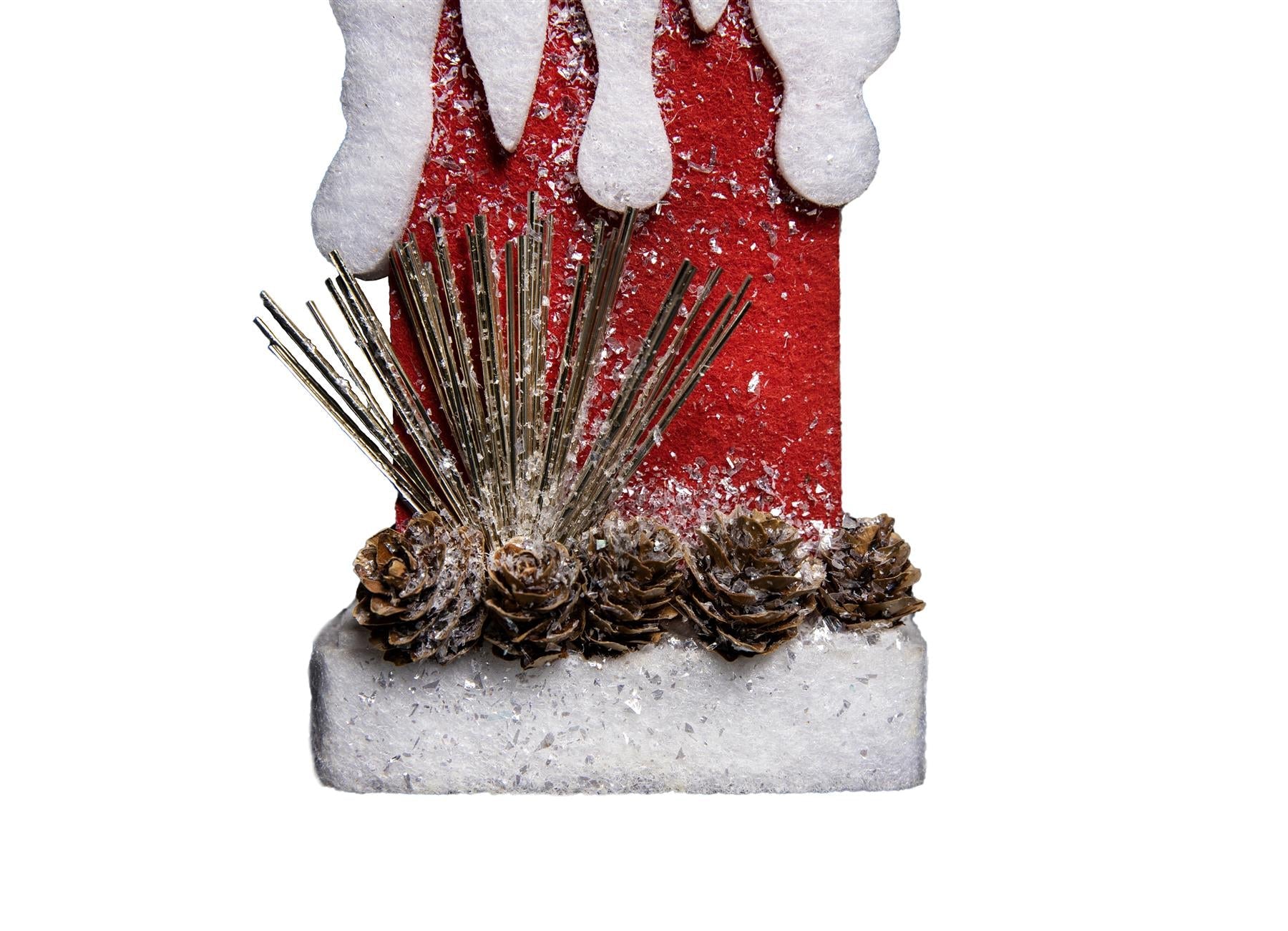 Pre Lit Christmas Decoration LED Candle Table Center Piece Window Xmas Gift 41cm