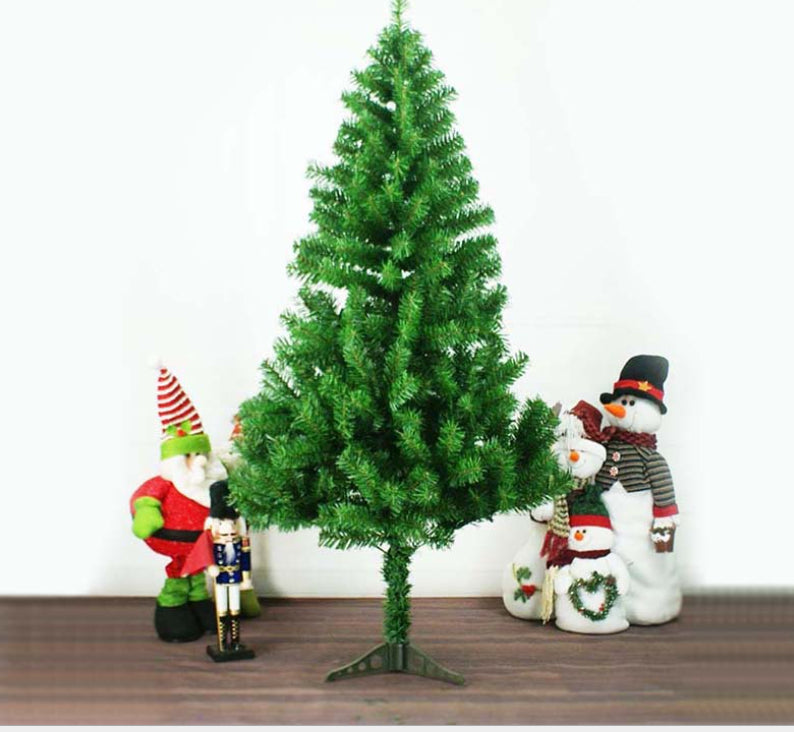 4FT Green Christmas Tree Artificial PVC Pine Tips Stand Holiday Home Decorations