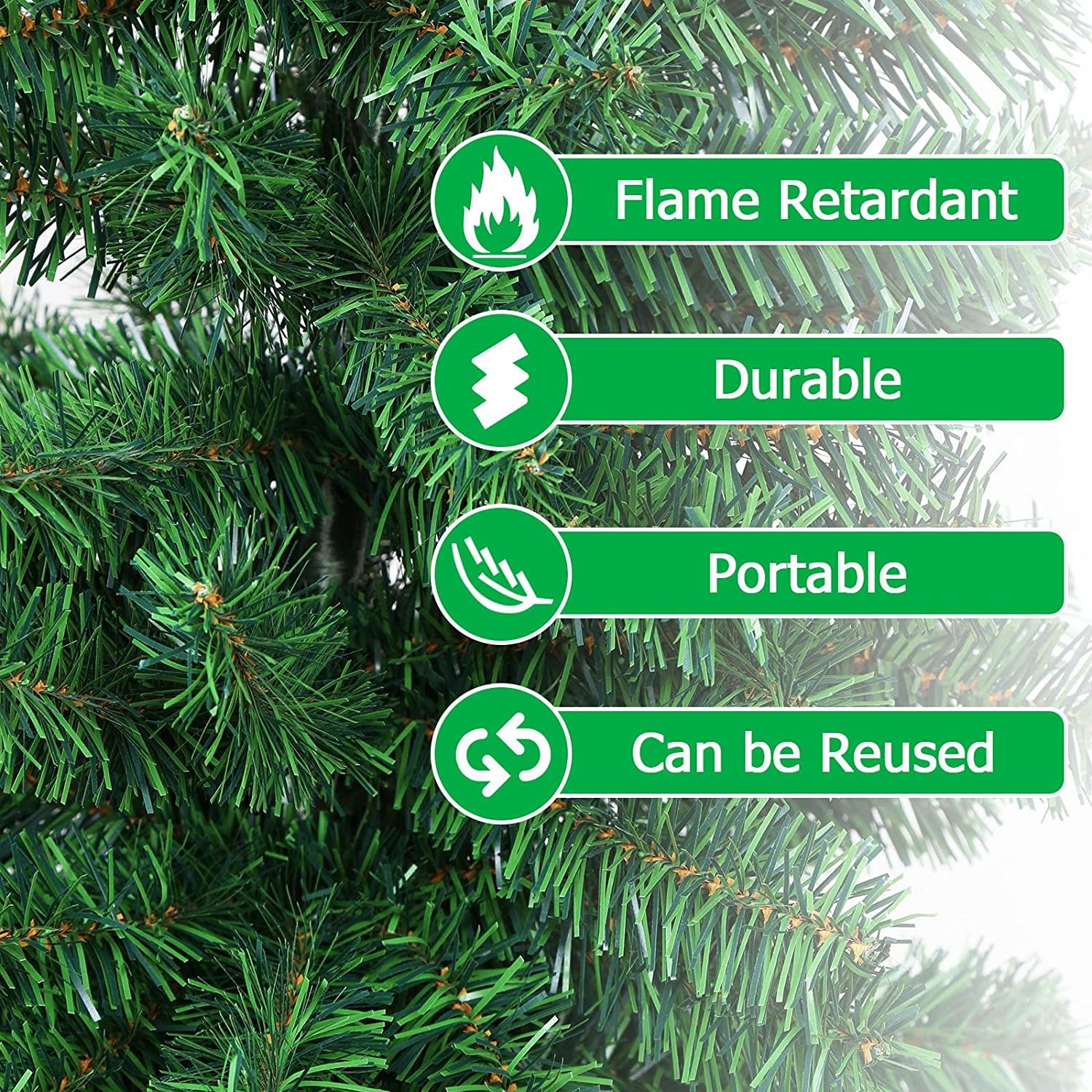 4FT Green Christmas Tree Artificial PVC Pine Tips Stand Holiday Home Decorations