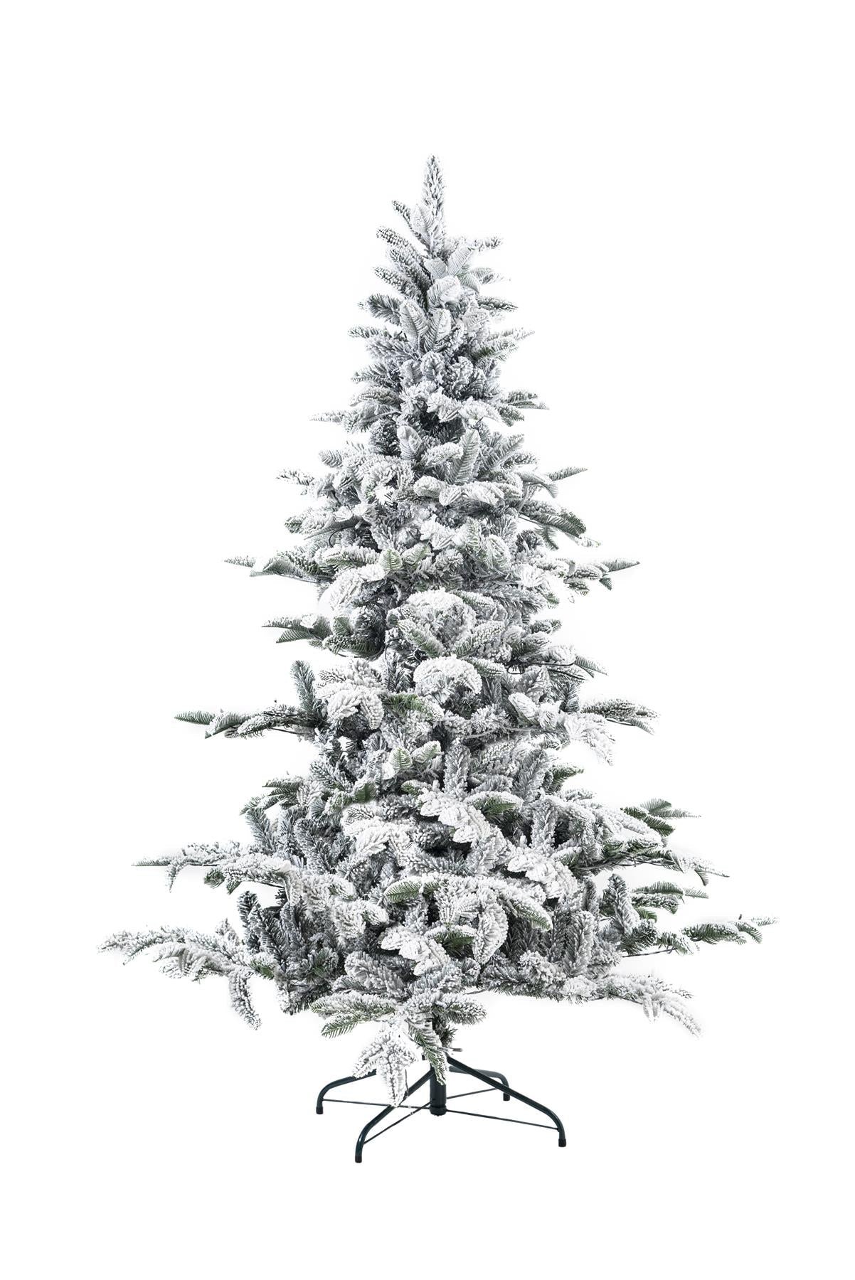 Californian Pine Snow Covered Green Tips Bushy Artificial Plain Christmas Tree Holiday Deluxe Xmas Festive Home Decorations, PVC, 6FT