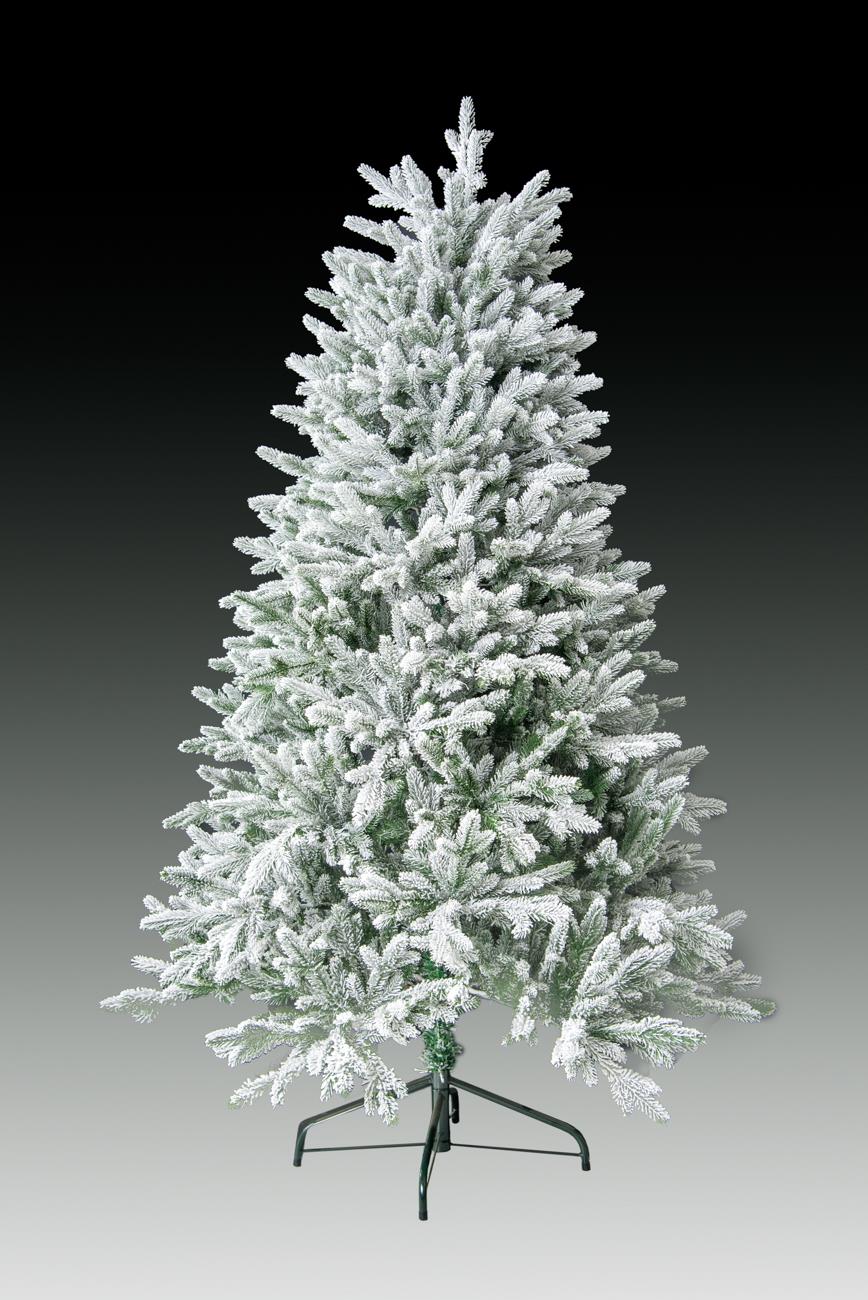 Frosted Snow Flocked Green Oregon Pine Tips Bushy Artificial Christmas Tree Holiday Luxurious Home Xmas Festive Decorations, PVC, 7FT