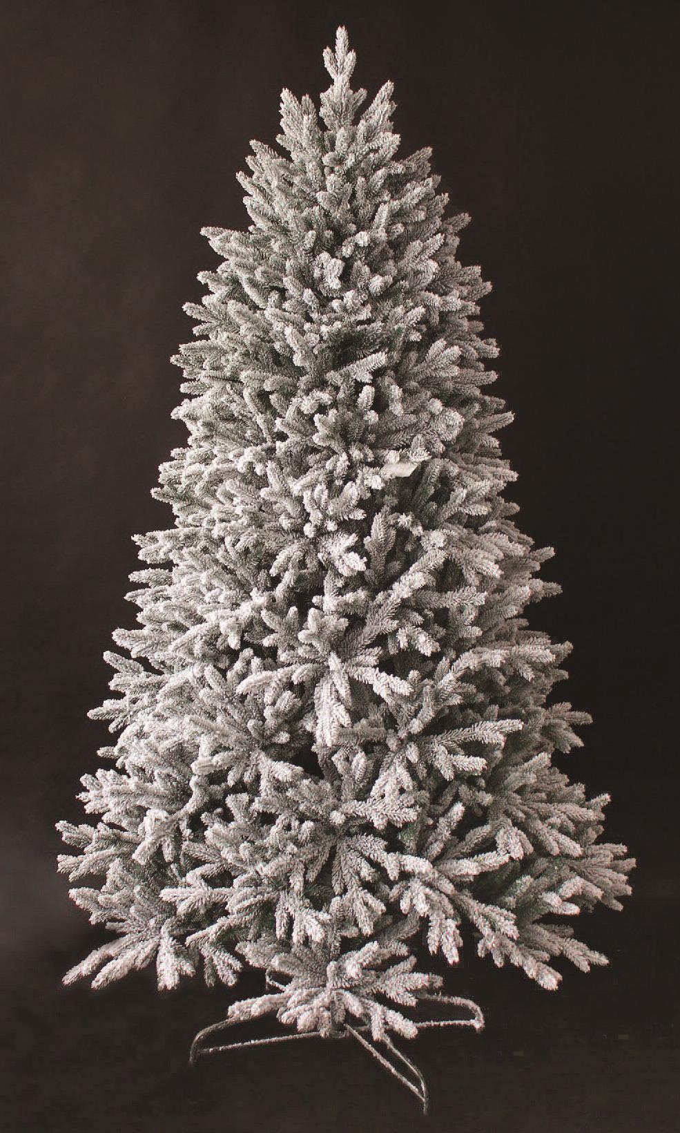 Frosted Snow Flocked Green Oregon Pine Tips Bushy Artificial Christmas Tree Holiday Luxurious Home Xmas Festive Decorations, PVC, 7FT