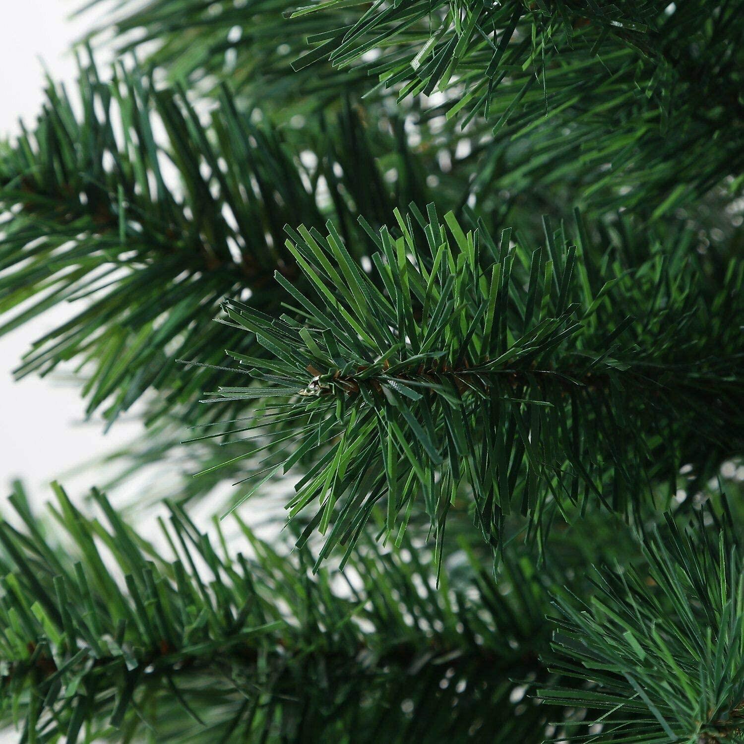Pre-Lit Alaskan Pine Artificial Christmas Tree with LEDs Metal Stand Tips Xmas Holiday Home Decorations, 4Ft-12ft (Green/Black/White), 8Ft