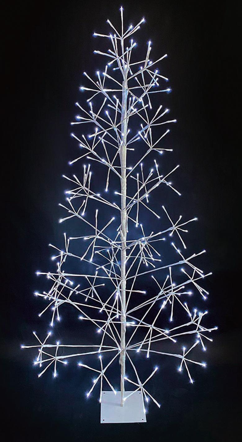 Pre-Lit LED Frame Brown Snowy Decoration Festive Twig Christmas Tree with Metal Stand Indoor Warm White Lights Xmas Large Home Décor – 4ft, 5ft, 6ft, 7ft