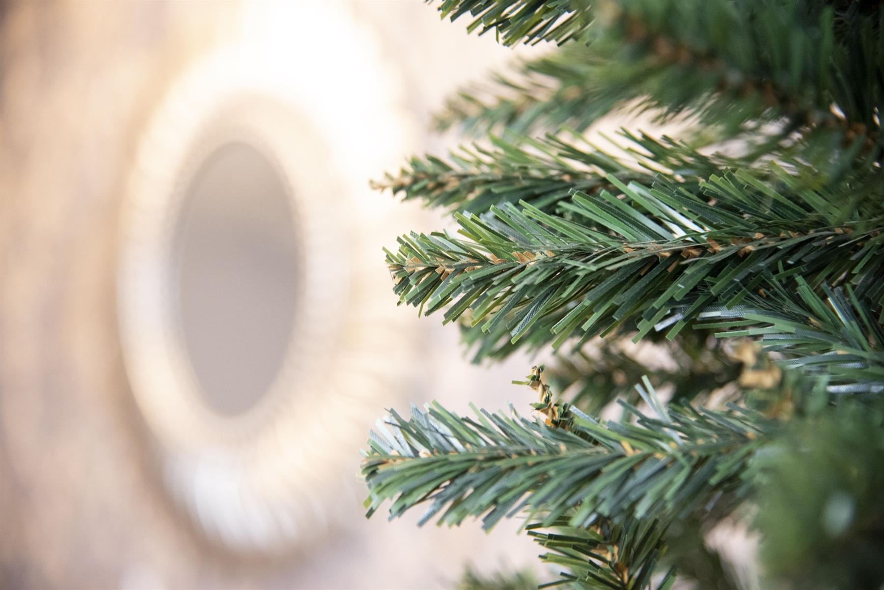 Slim Pine Green Tree Christmas Holiday Festive Xmas Home Decorations with Pencil Point Tips, 4FT-8FT, Metal, 5Ft