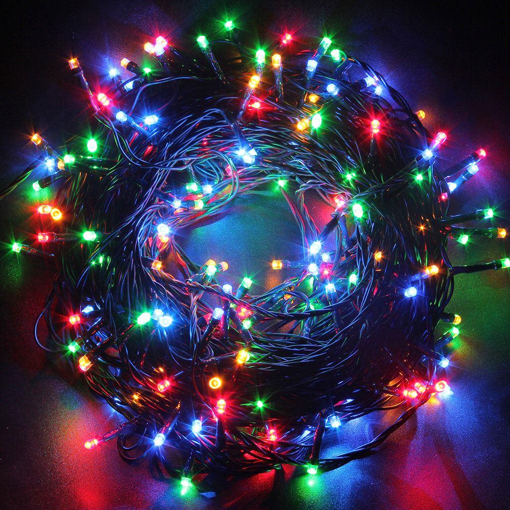 Shatchi 51013-OUTDOOR-LIGHTS-50-MC-1CS 50 LEDs Battery Operated Fairy Lights Waterproof Indoor and Outdoor Decoration / 8 Changing Modes/Timer/Christmas Wedding Party Birthday-Multi Coloured, White
