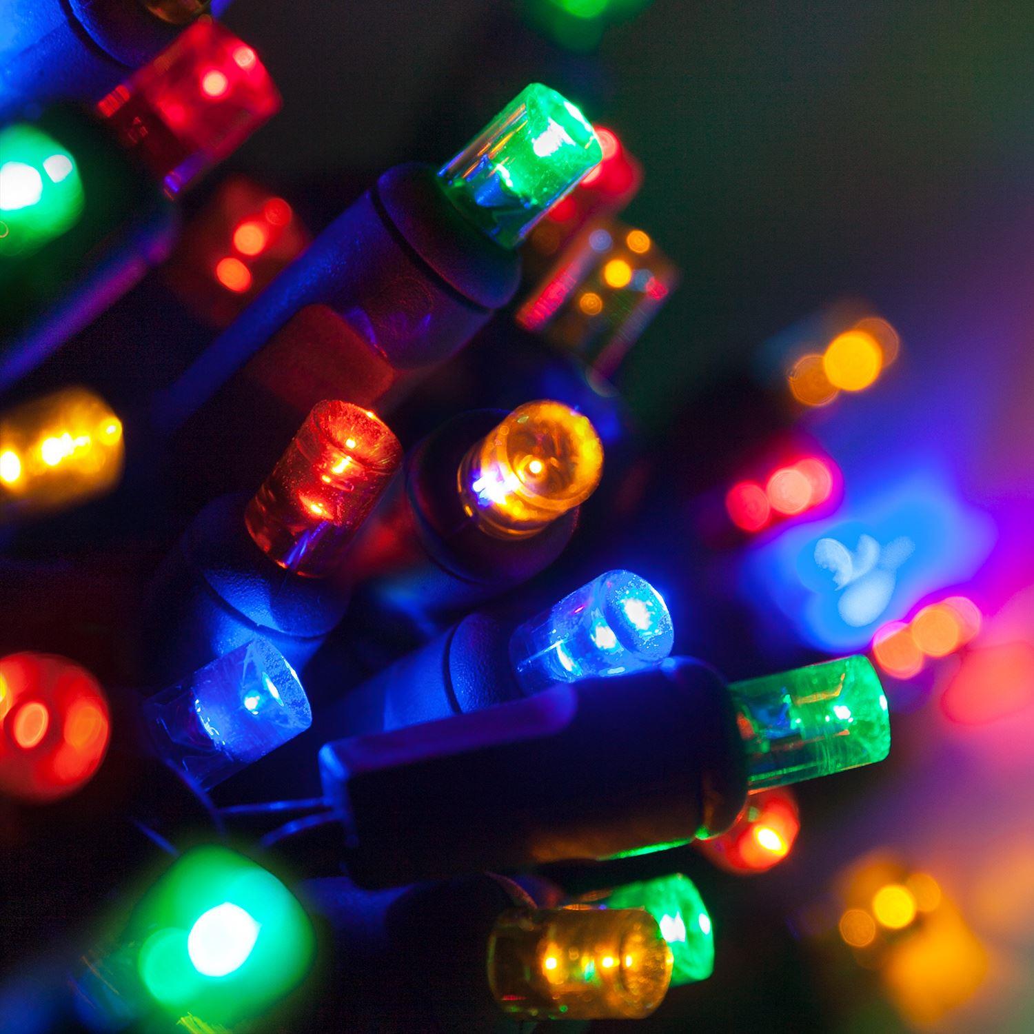 Shatchi 51013-OUTDOOR-LIGHTS-50-MC-1CS 50 LEDs Battery Operated Fairy Lights Waterproof Indoor and Outdoor Decoration / 8 Changing Modes/Timer/Christmas Wedding Party Birthday-Multi Coloured, White