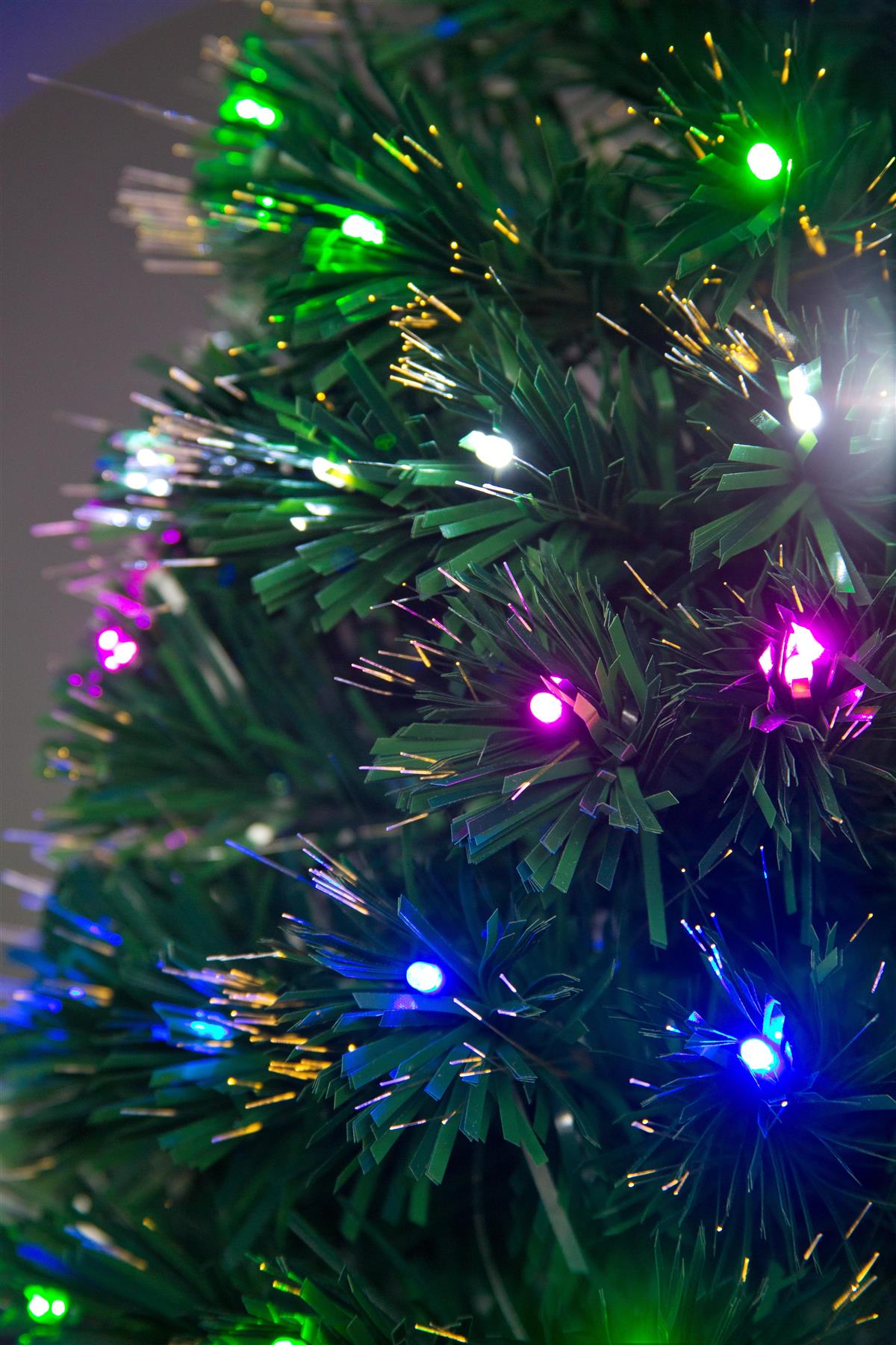 Pre-Lit Christmas Tree Fiber Optic Pine LED Lights Xmas Home Decor Galactic 4FT