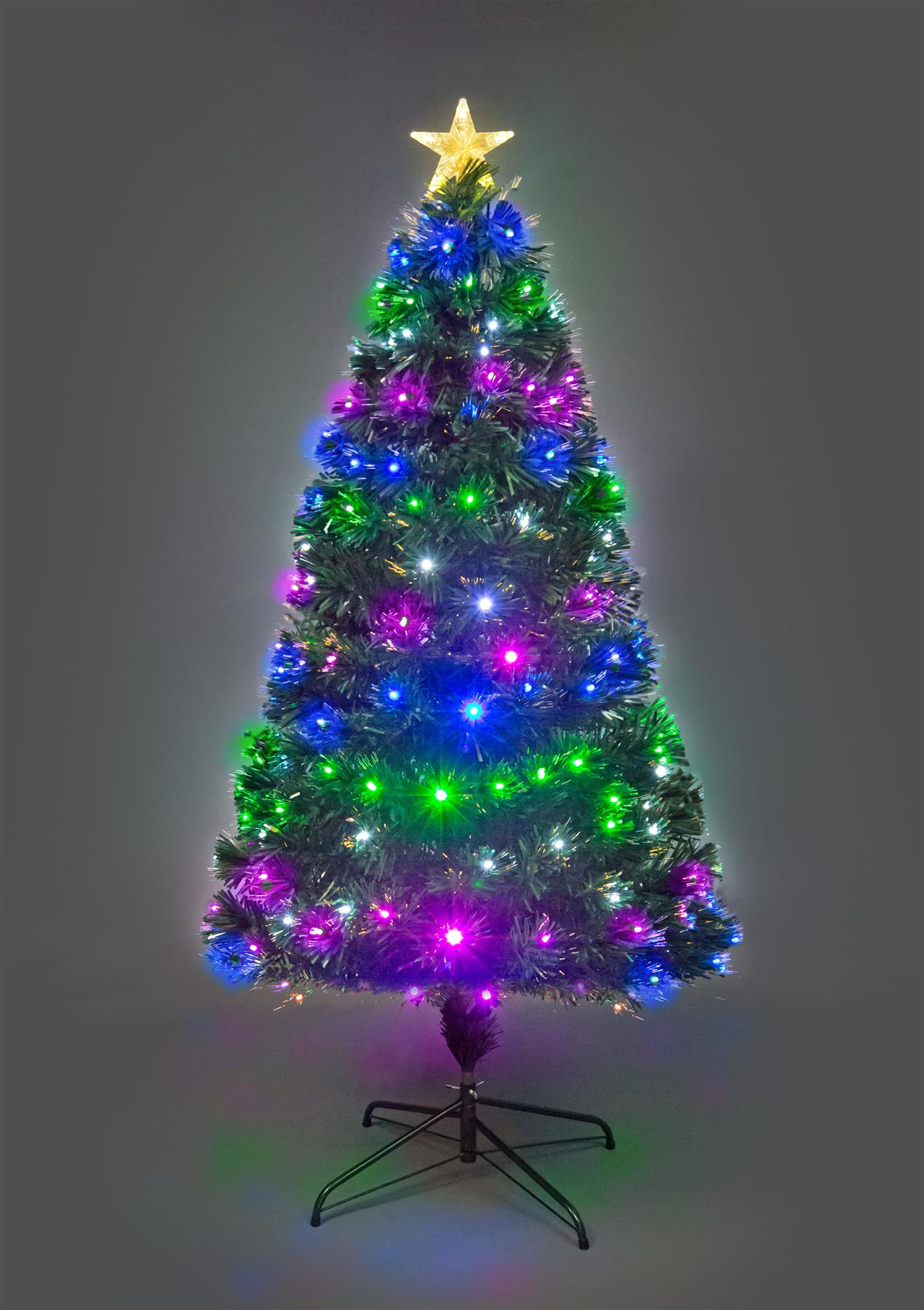 Pre-Lit Christmas Tree Fiber Optic Pine LED Lights Xmas Home Decor Galactic 4FT