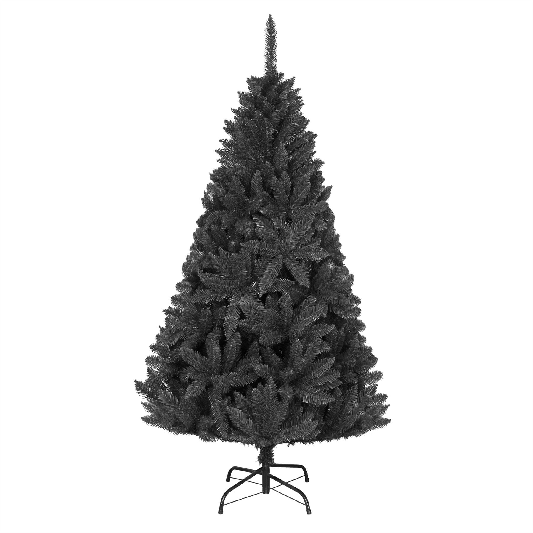 Big Bushy 6ft Jet Black Imperial Pine Christmas Tree Deluxe Quality Xmas Decorations Home Décor Easy Set up Hinged 730 Tips 180cm 1.8m