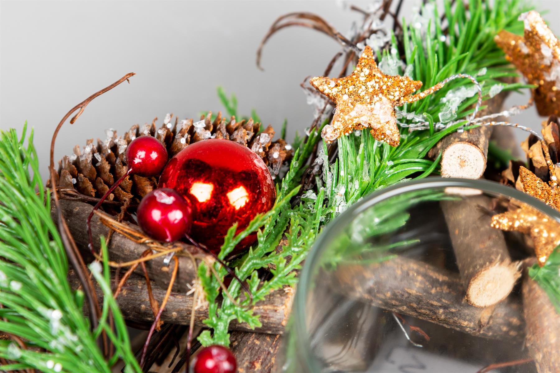 22cm Candle Holder Wooden Twig Star Christmas Tabletop Tealight Xmas Home Decor