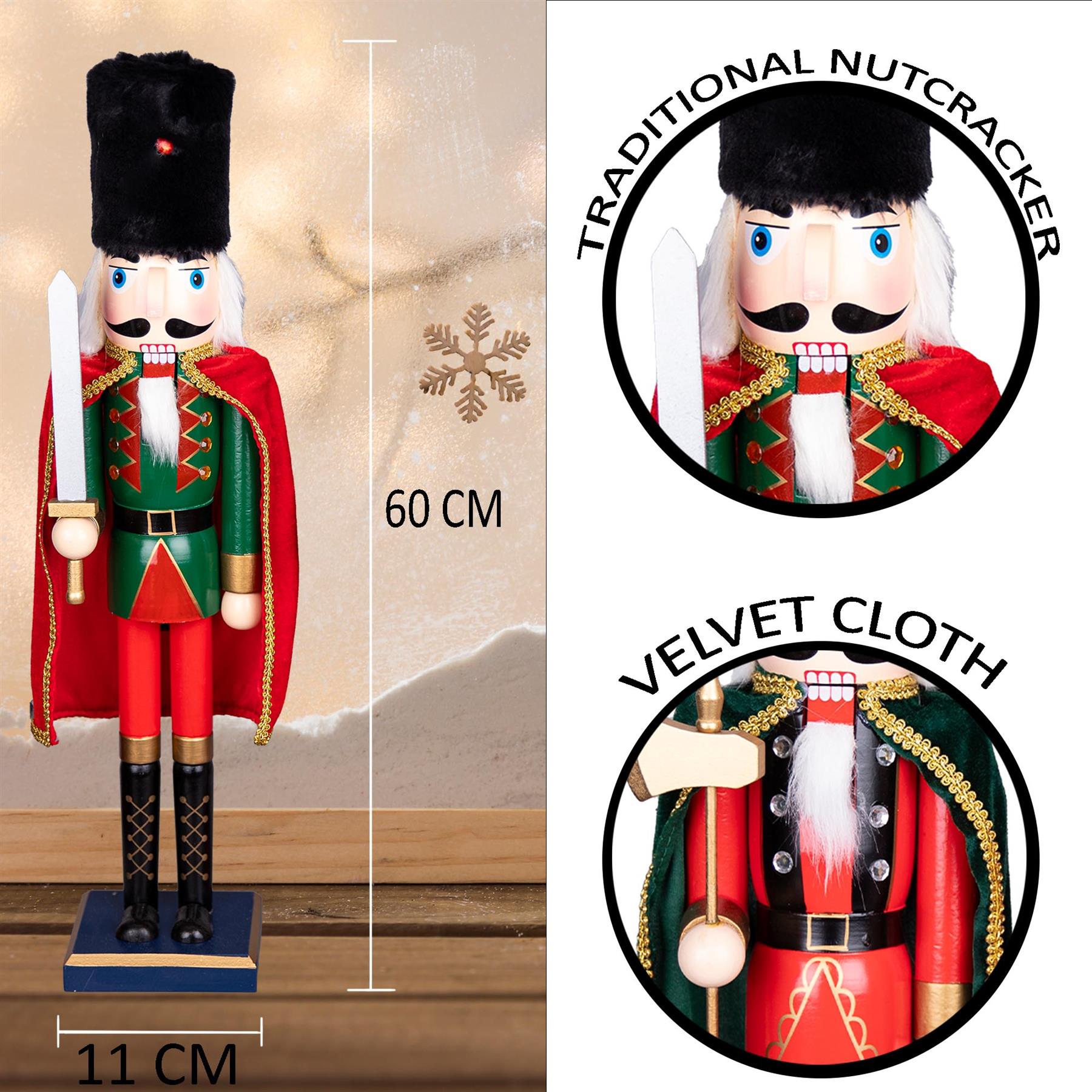 Christmas Nutcrackers Tree Wooden Decoration 60cm Figures Xmas Ornament Any One