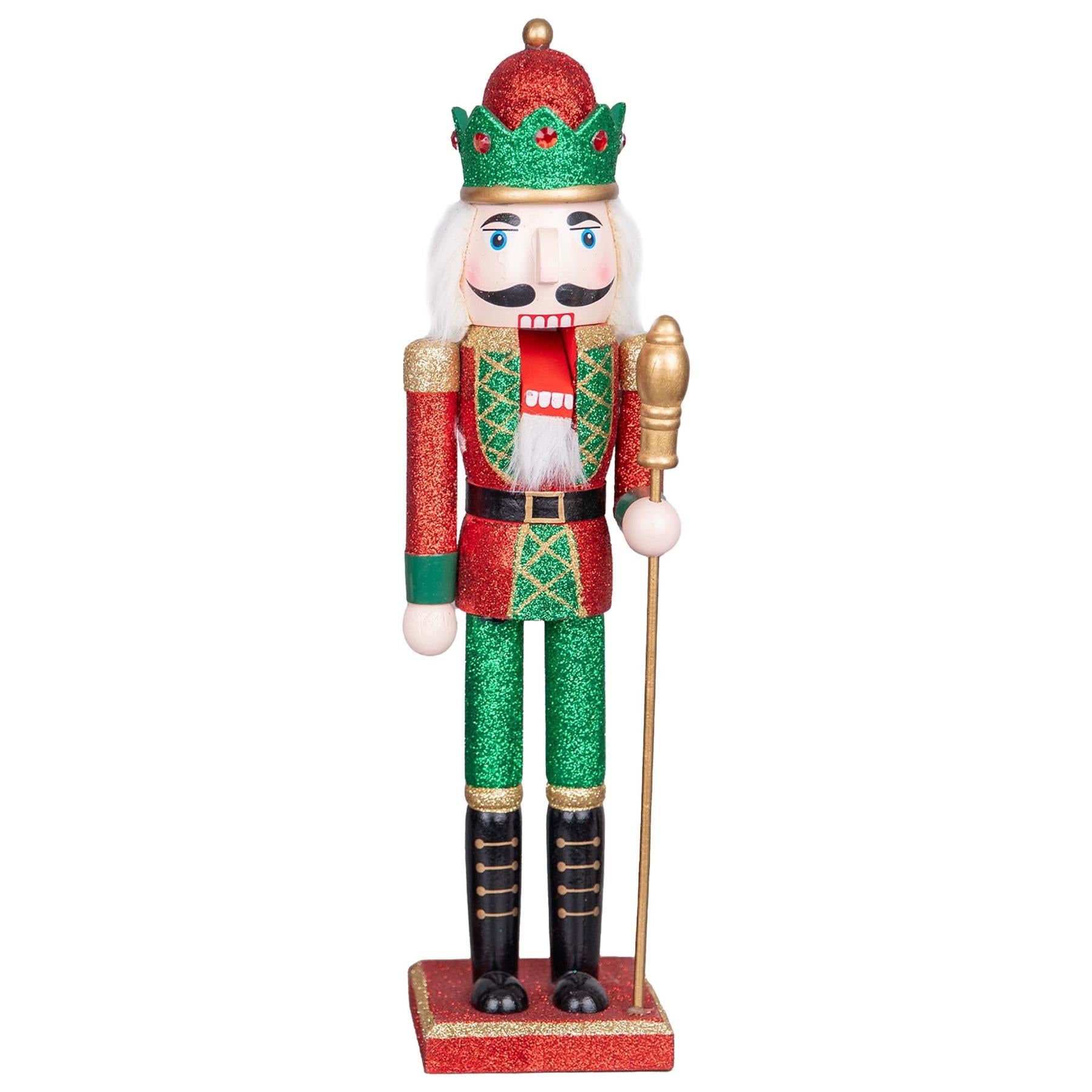 Christmas Nutcrackers Wooden Figures 38cm Photo Holders Xmas Ornament 2Pcs Set