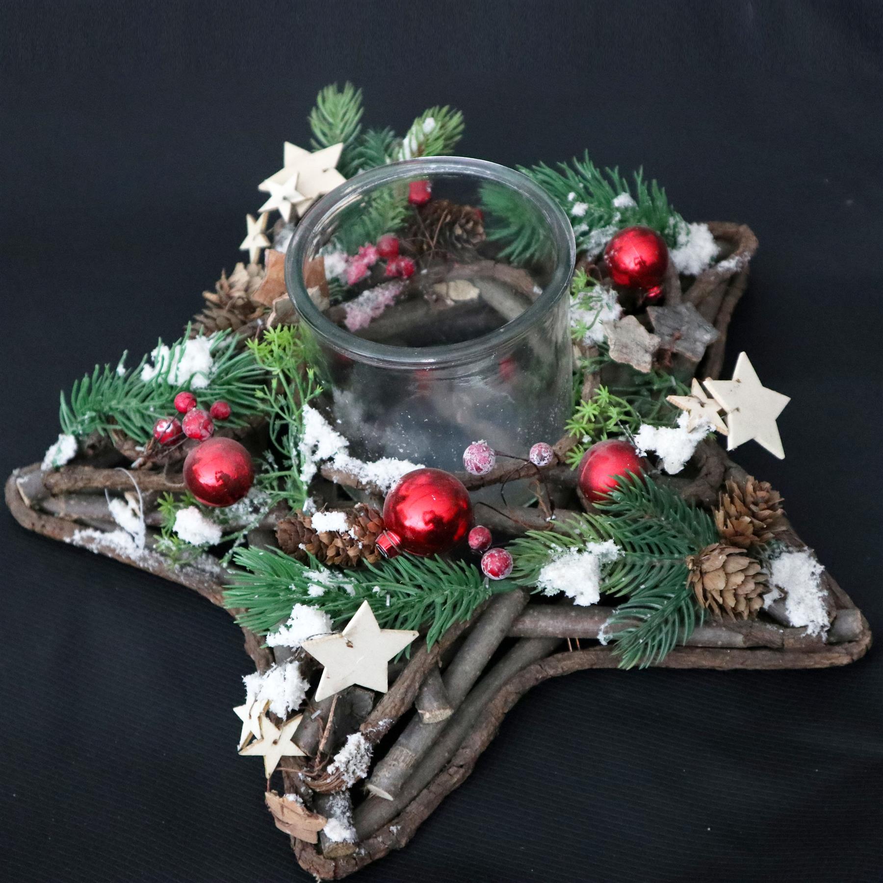 Wooden Star Candle Holder 34Cm Wooden Star Candle Holder 34Cm