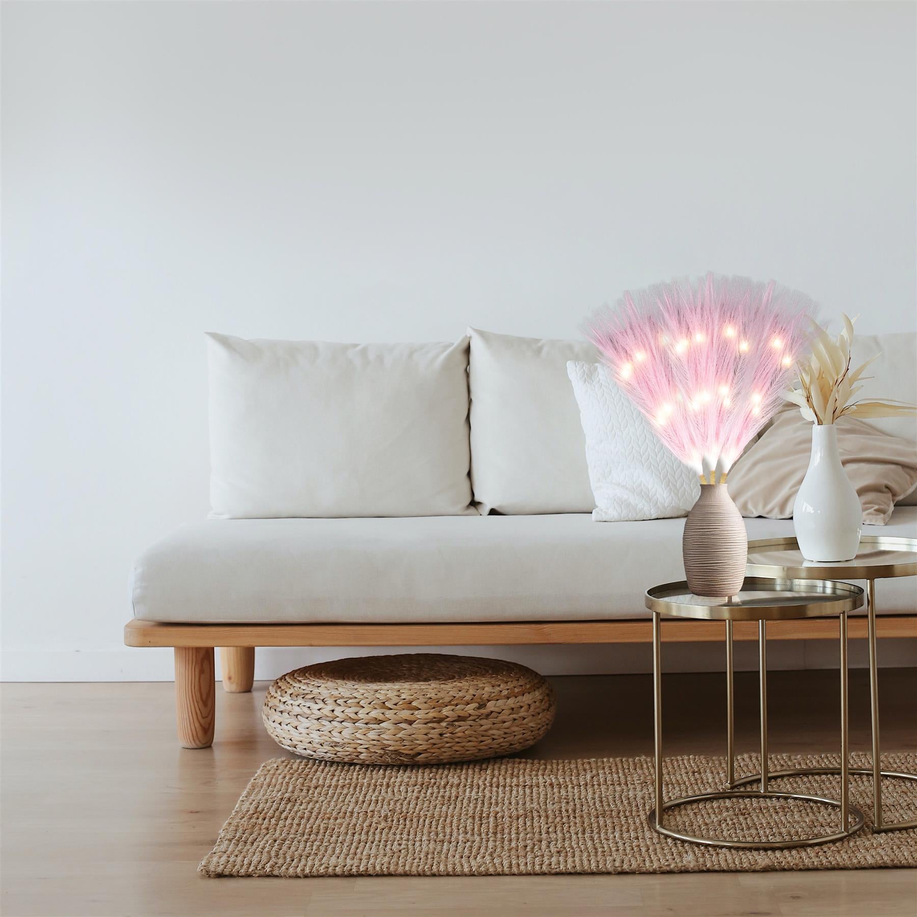 45Cm B/O Pampas Grass Pink W/ 15 Ww Leds