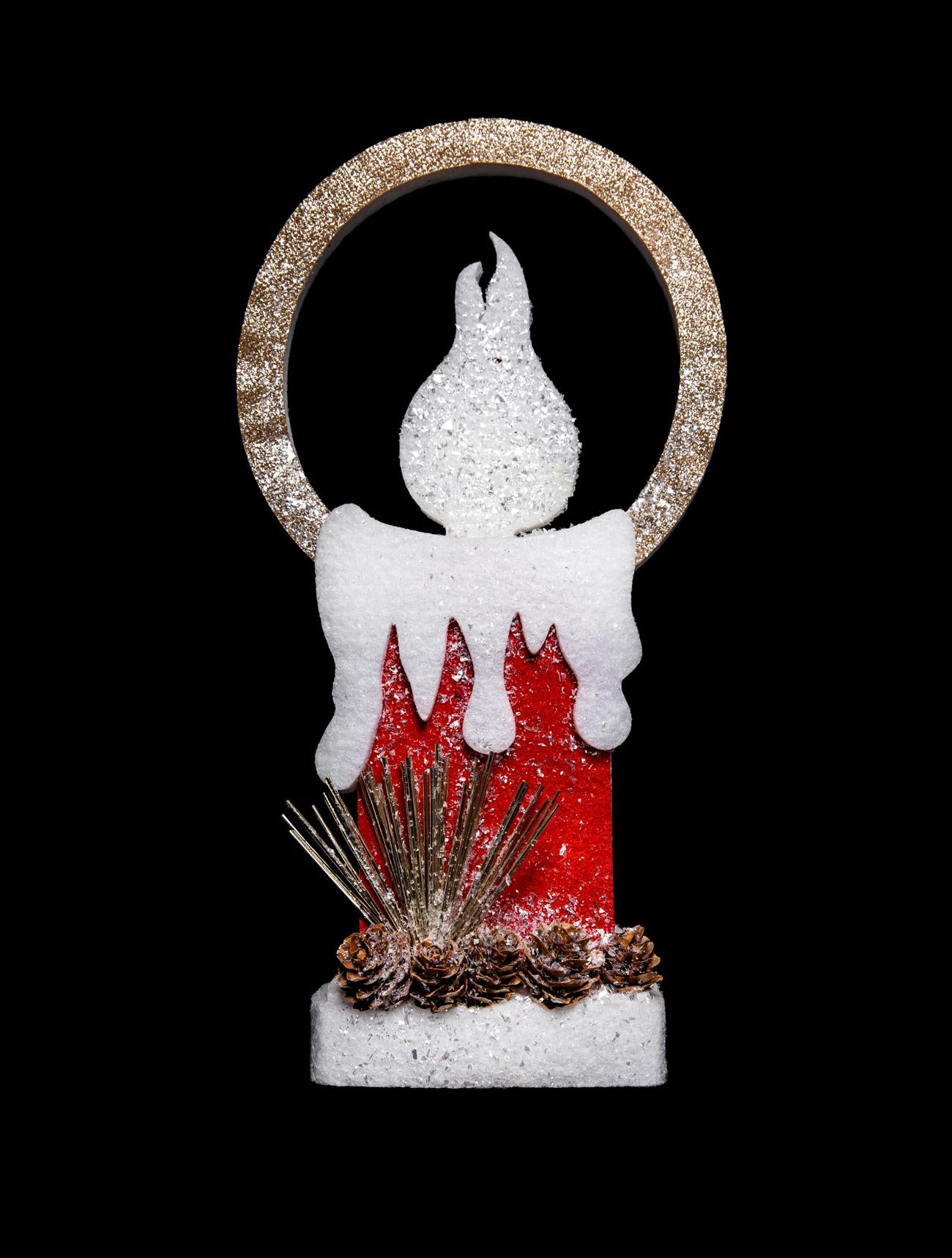 B/O Led Red Foam Single Candle-31Cm, 1 Led,