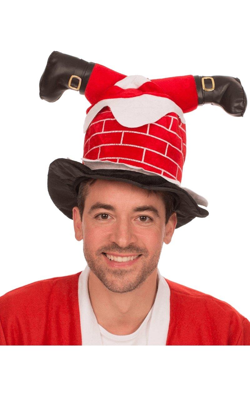 Novelty Funny Christmas Hat Stuck In Chimney Xmas Fancy Dress Party Costume