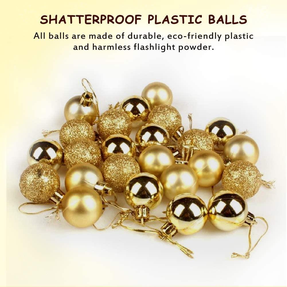 Baubles Deep Gold 3Cm 12Pcs Set Pvc
