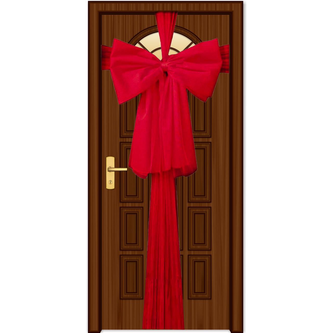 Door Bow Red Ribbon 75X900Cm