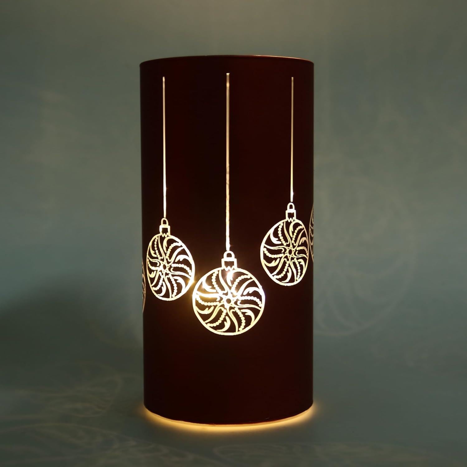 22Cm Christmas Decorated Vase Led Red Glass Vase / Baubles