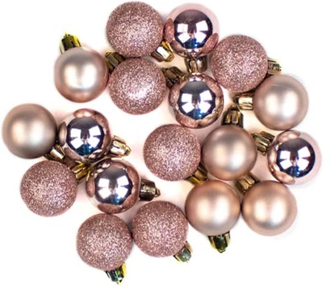 Baubles Rose Gold 3Cm 12Pcs Set Pvc