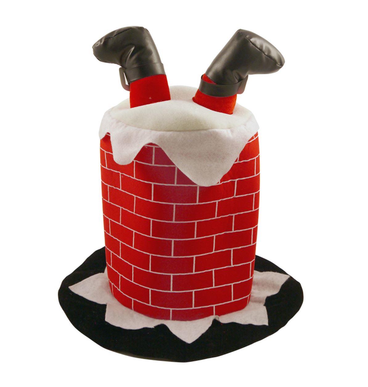 Novelty Funny Christmas Hat Stuck In Chimney Xmas Fancy Dress Party Costume