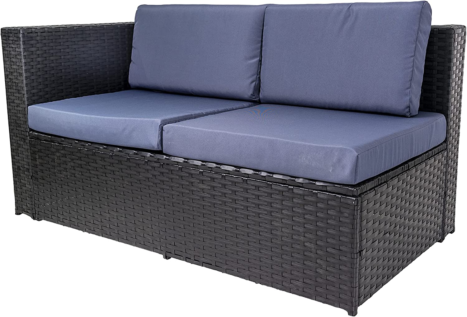 4 Seater Garden Furniture in Rattan, Grey-Coloured with a large Rattan corner Sofa, and table