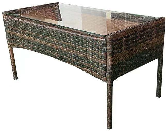 4 Seater garden Furniture with Set of Two Seater Rattan Sofa, Table and 2 Chairs for Indoor/Outdoor