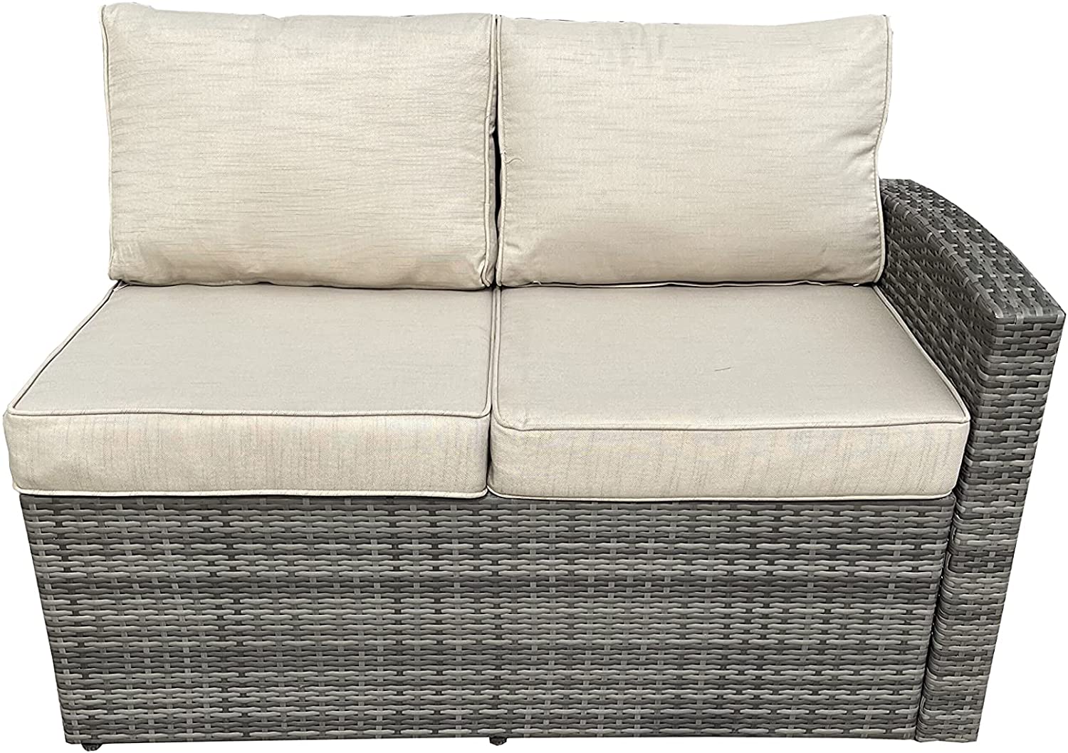8 Seater Grey Rattan Sofa with Two Stools, One 1 Seater, One 2 Seater and One 3 Seater Sofa