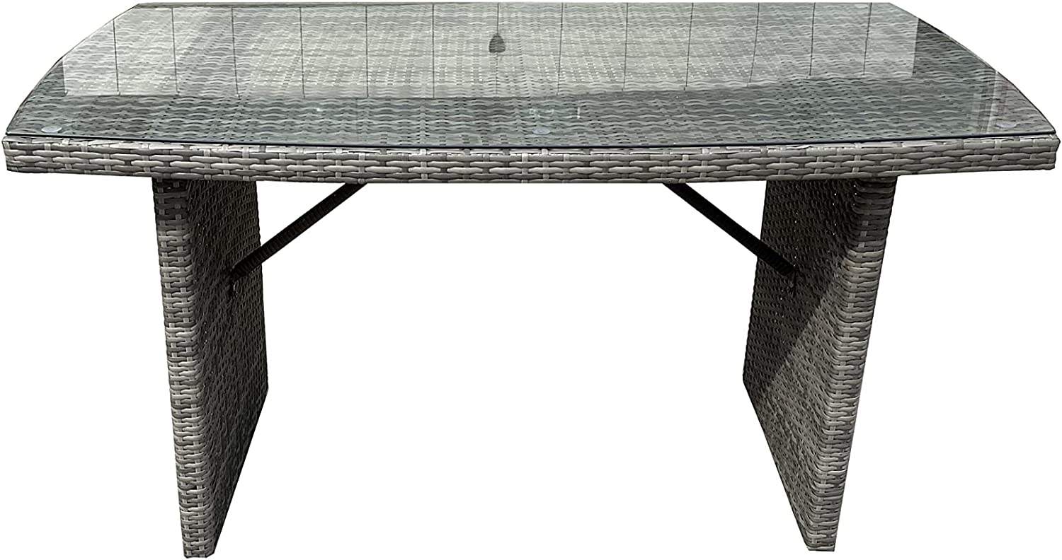 8 Seater Grey Rattan Sofa with Two Stools, One 1 Seater, One 2 Seater and One 3 Seater Sofa