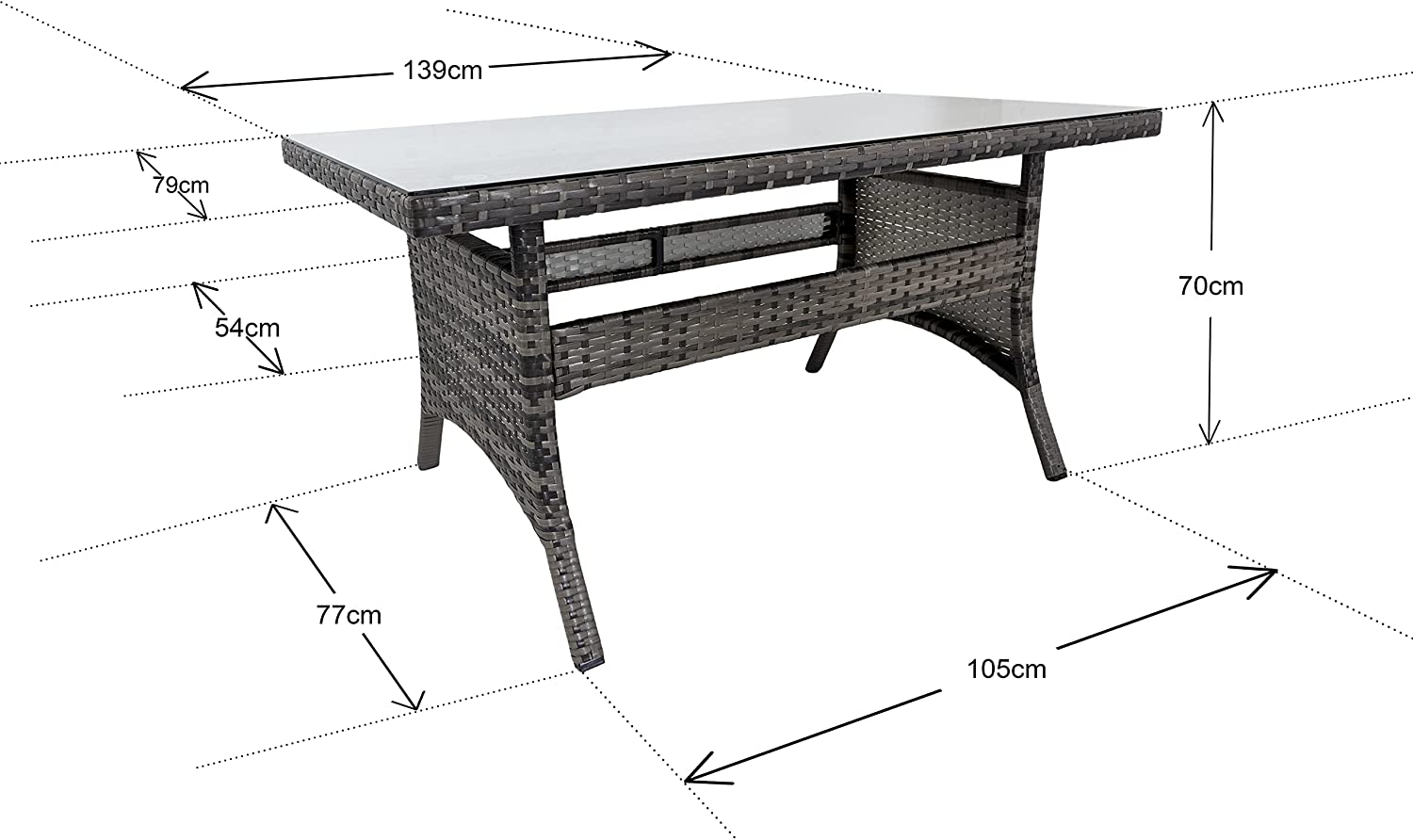 10 Seater garden Furniture in Grey colour with UV-Treated Large Corner Sofa, Stools and Table