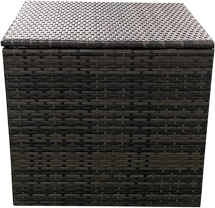 6 Seater Brown Garden Furniture with High Quality UV-Treated PE Rattan Weave Material with Storage