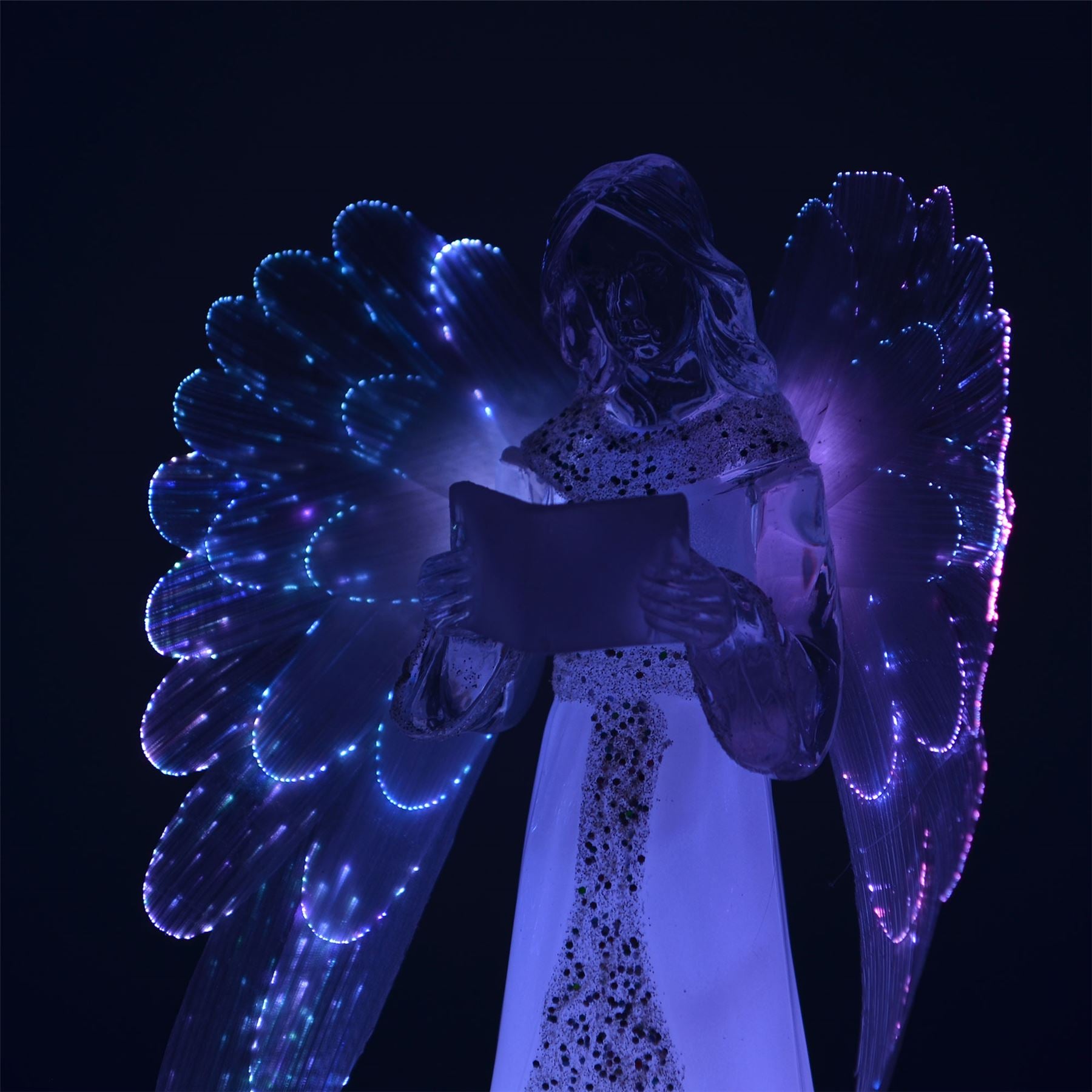 21Cm Christmas Angel White Colour Changing Light Xmas Decoration