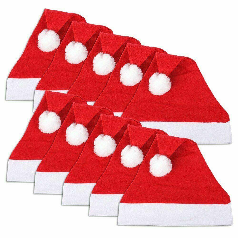 300Pcs Christmas Felt Santa Hat Budget Santa Costume Xmas Fancy Dress Fun Party