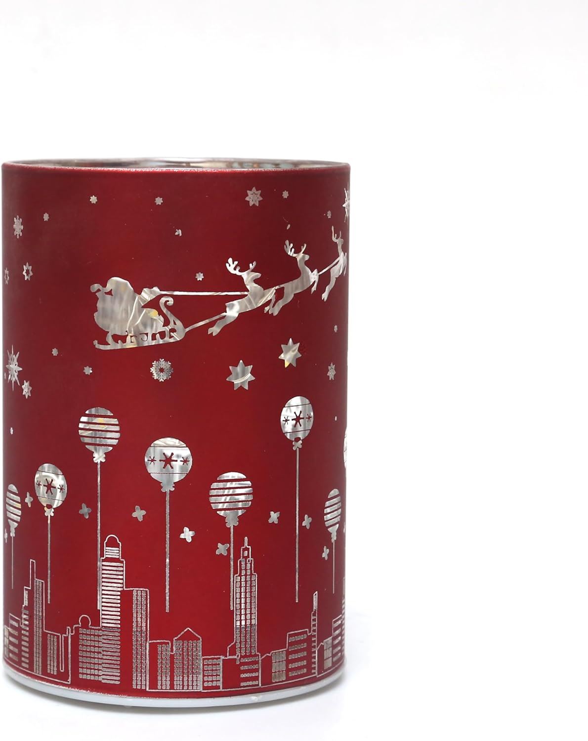 12Cm Christmas Decorated Vase Led Red Glass Vase / Deer