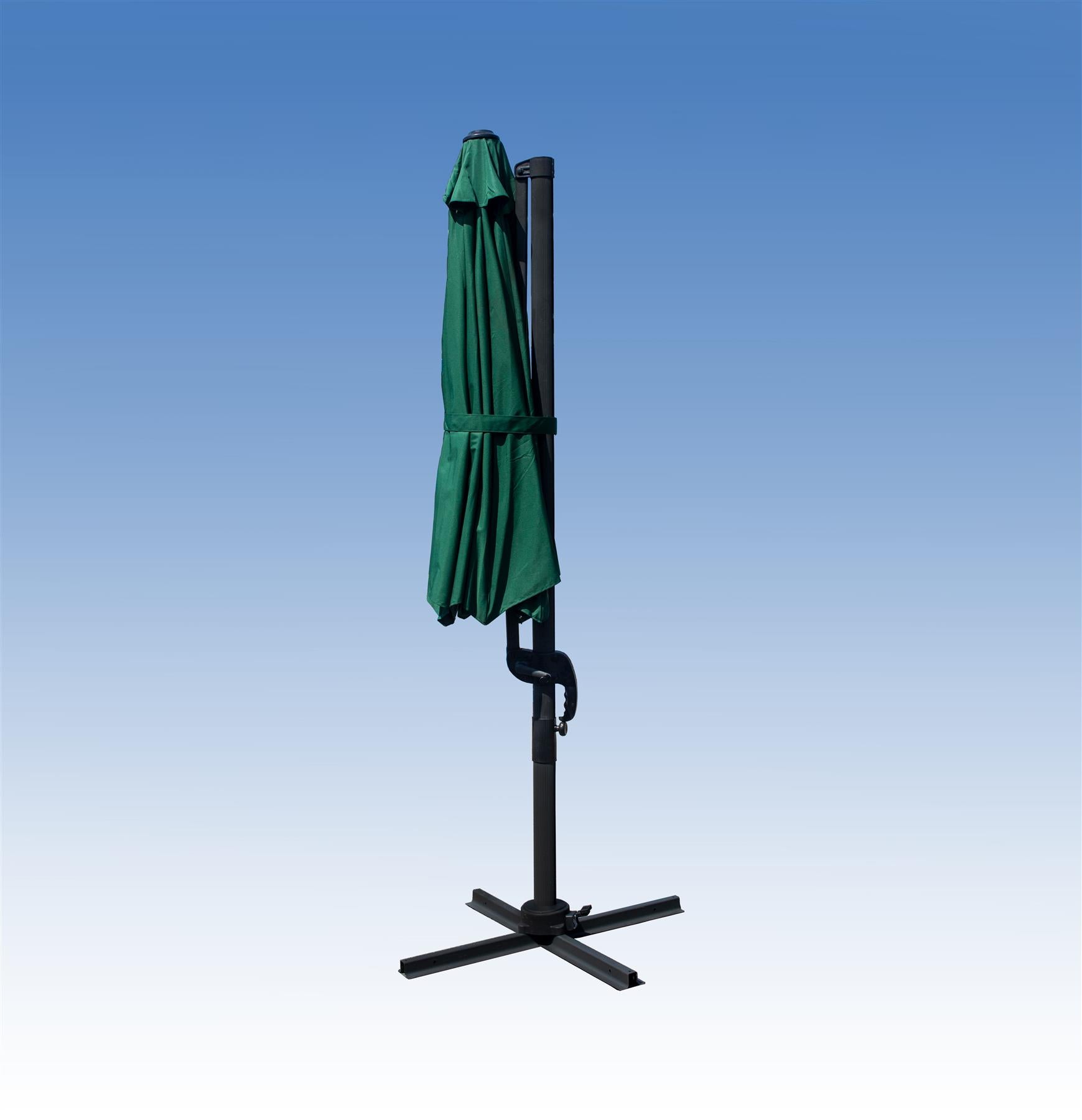 3m Patio Offset Parasol Cantilever Umbrella 360° Rotation Green