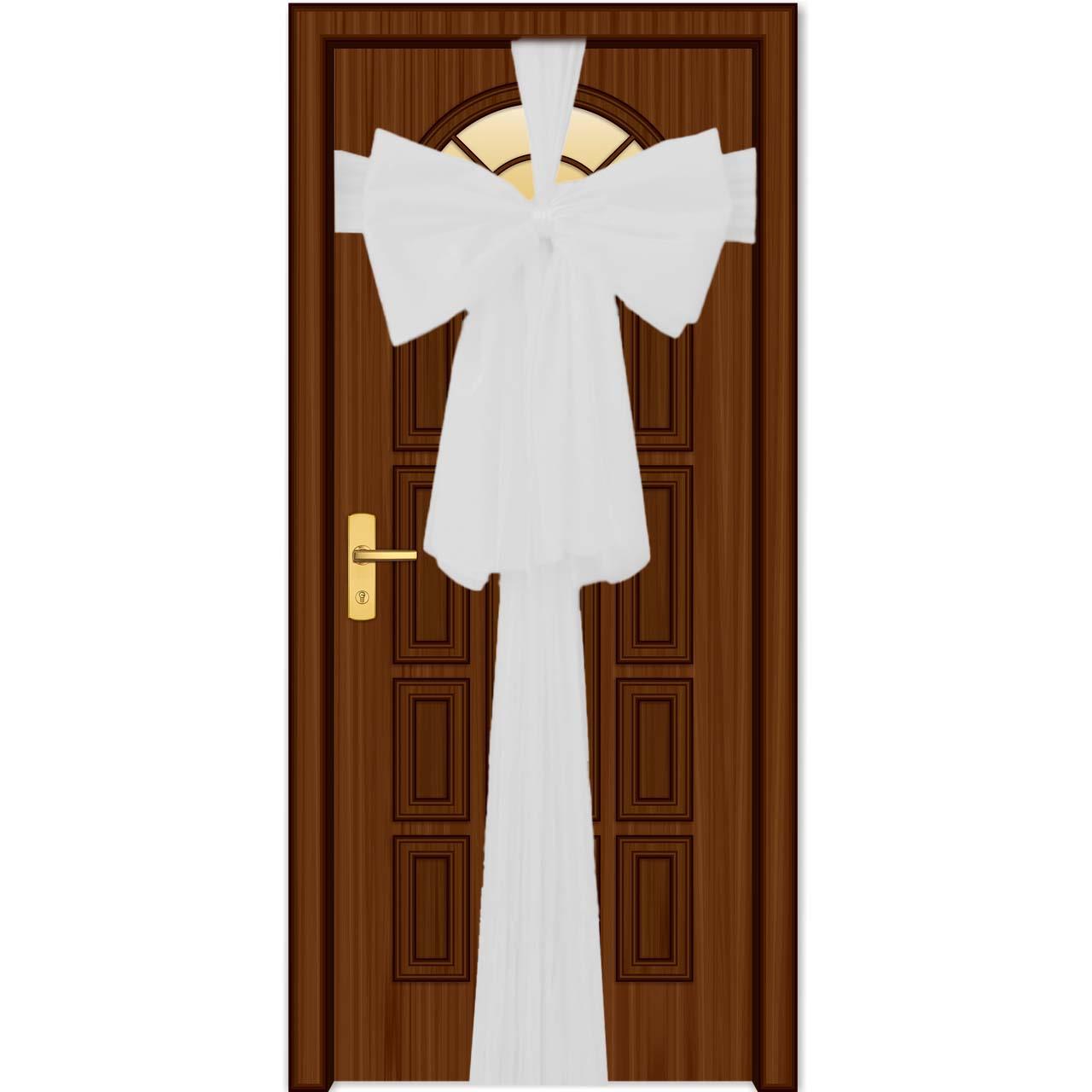 Door Bow White Ribbon 75X900Cm