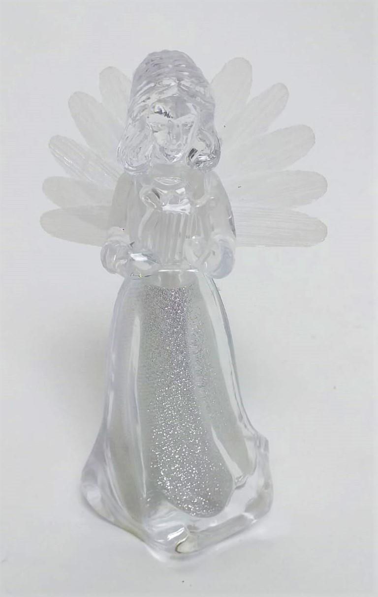 1 X Crystal Clear Angel Holding Figures Christmas Decoration