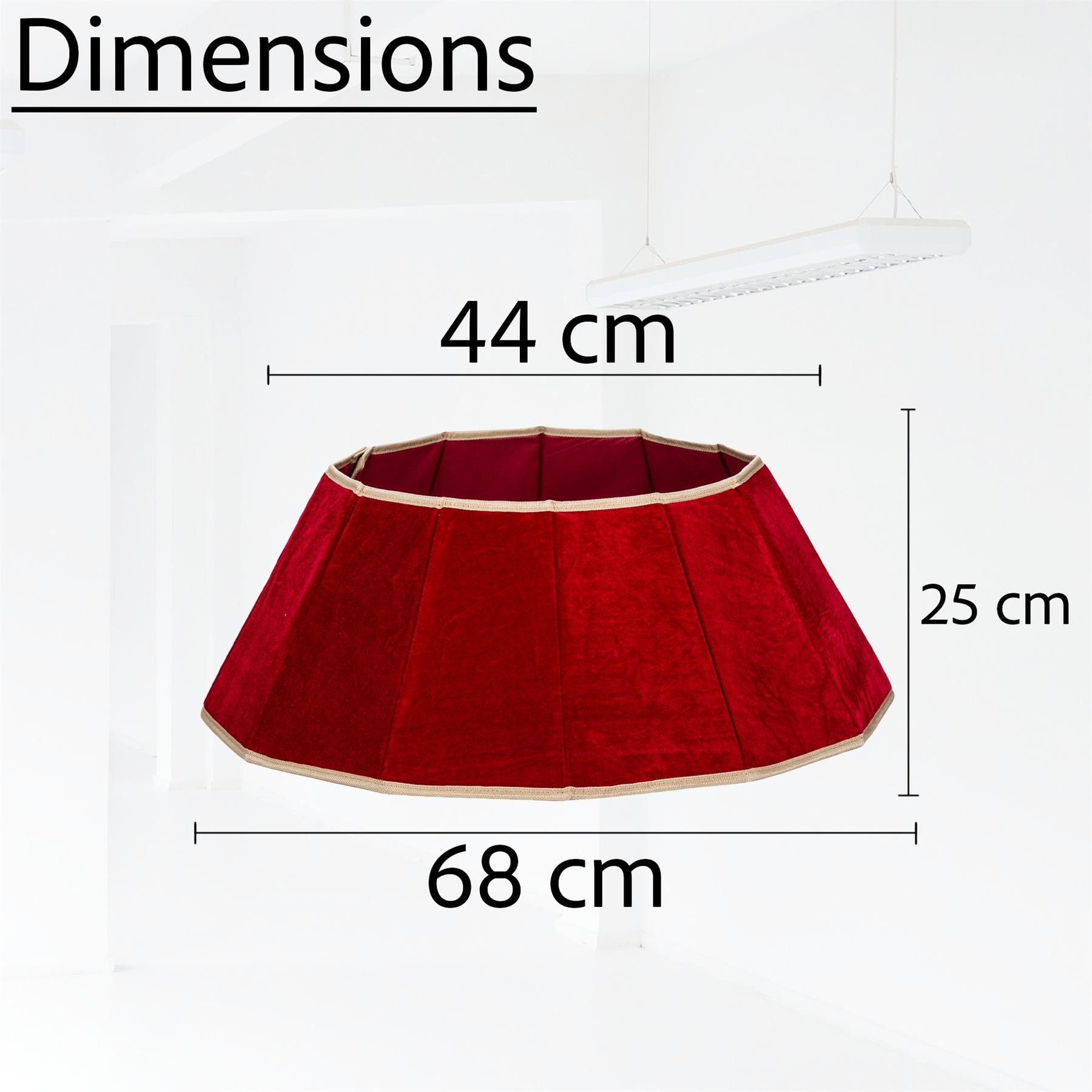 Red Diomand Shape Christmas Collar Fabric - Size: Bottom Dia 26.8Inch, Top Dia 17.3Inch,Height 9.8Inch