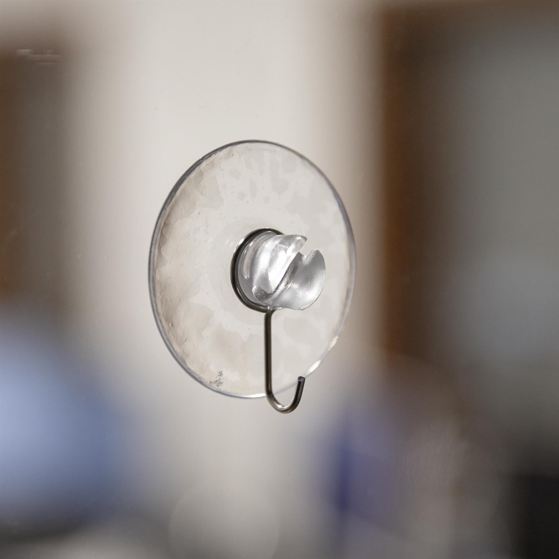 6Pcs Suction Cups Metal Hooks 4.3Cm