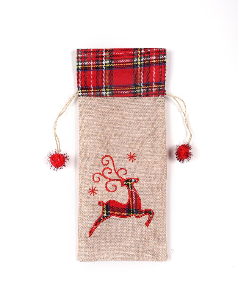Christmas Wine Bottle Cover Christmas Pudding 15X35Cm