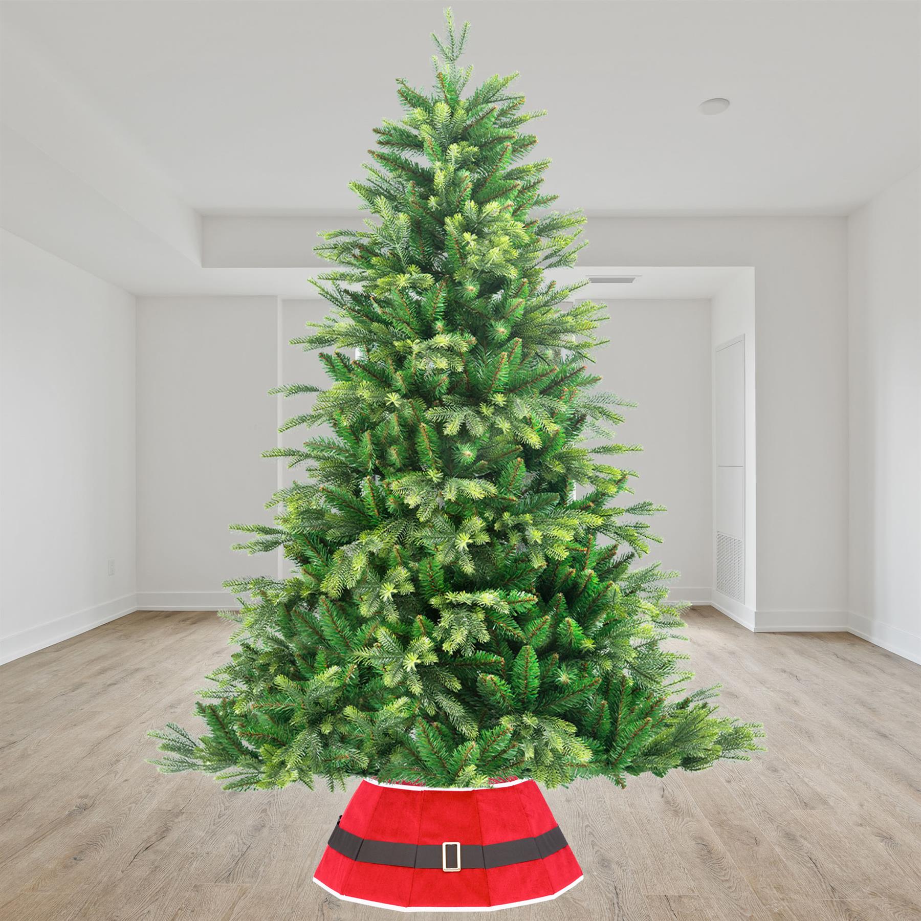Santa Diomand Shape Christmas Collar Fabric - Size: Bottom Dia 26.8Inch, Top Dia 17.3Inch,Height 9.8Inch