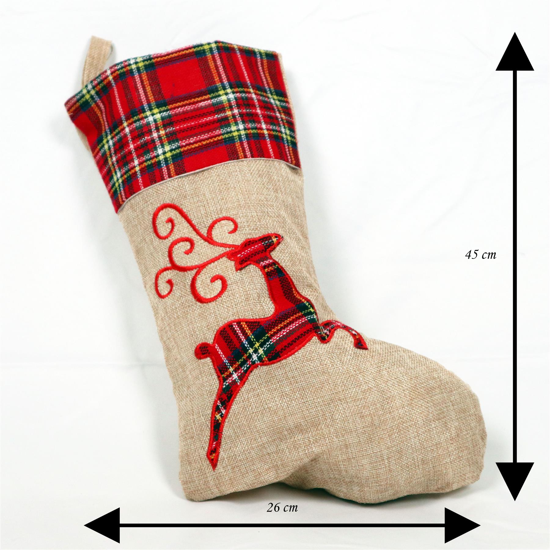 Christmas Reindeer Stockings 26X45Cm