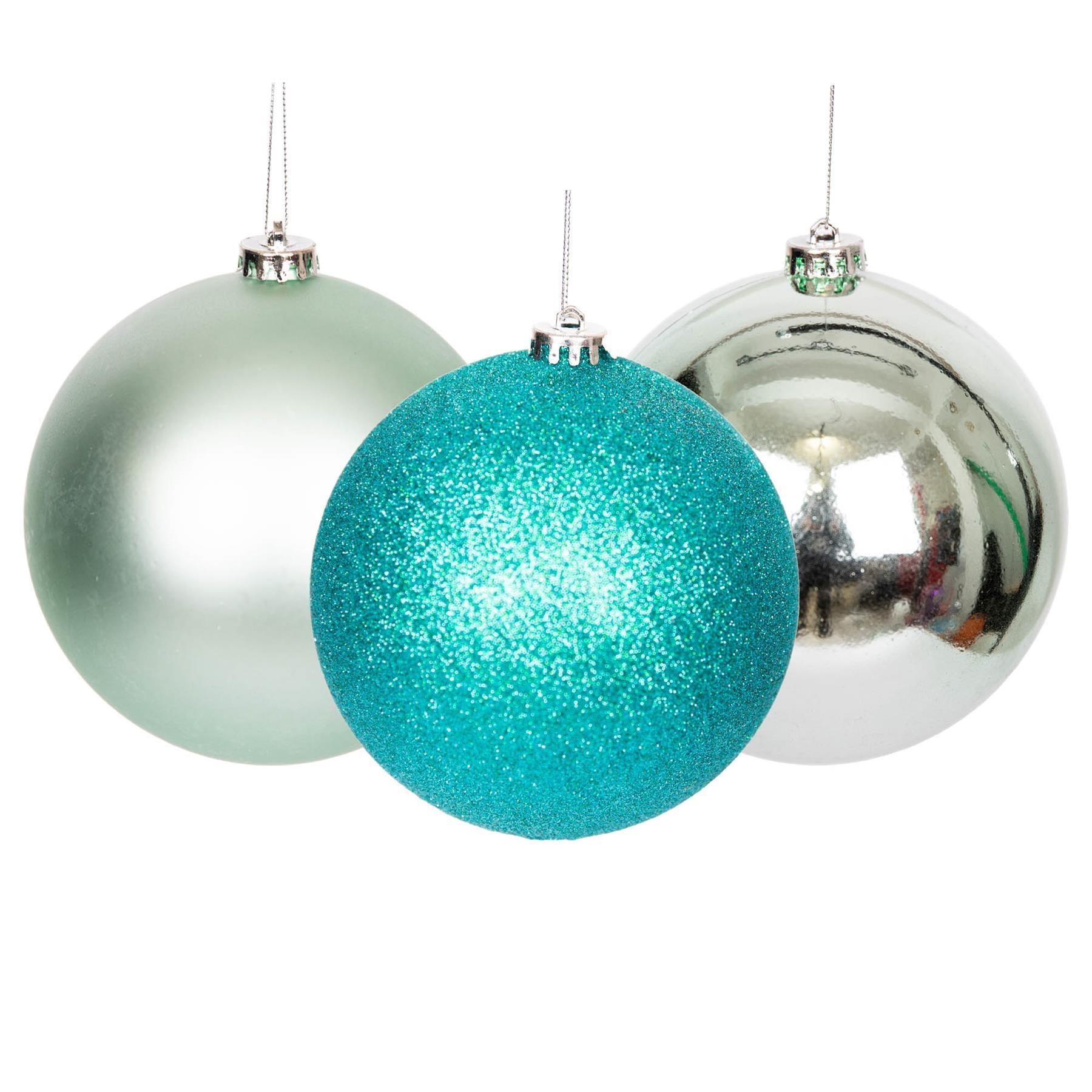 Baubles Turquise 10Cm 3Pcs Set Pvc