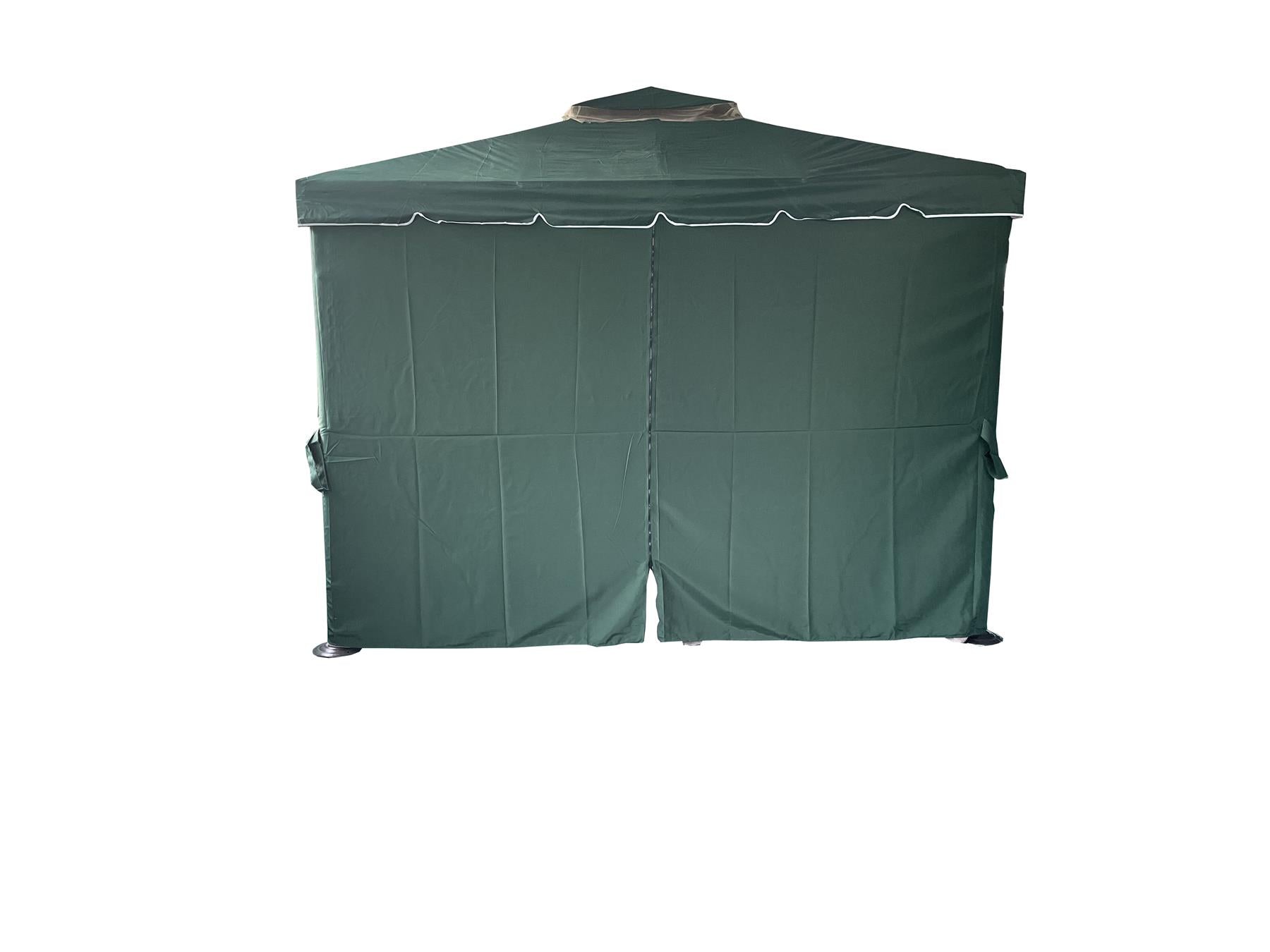 3x3x2.75m Green Gazebo with Nets Aluminium Frame and Powder coated Steel Roof