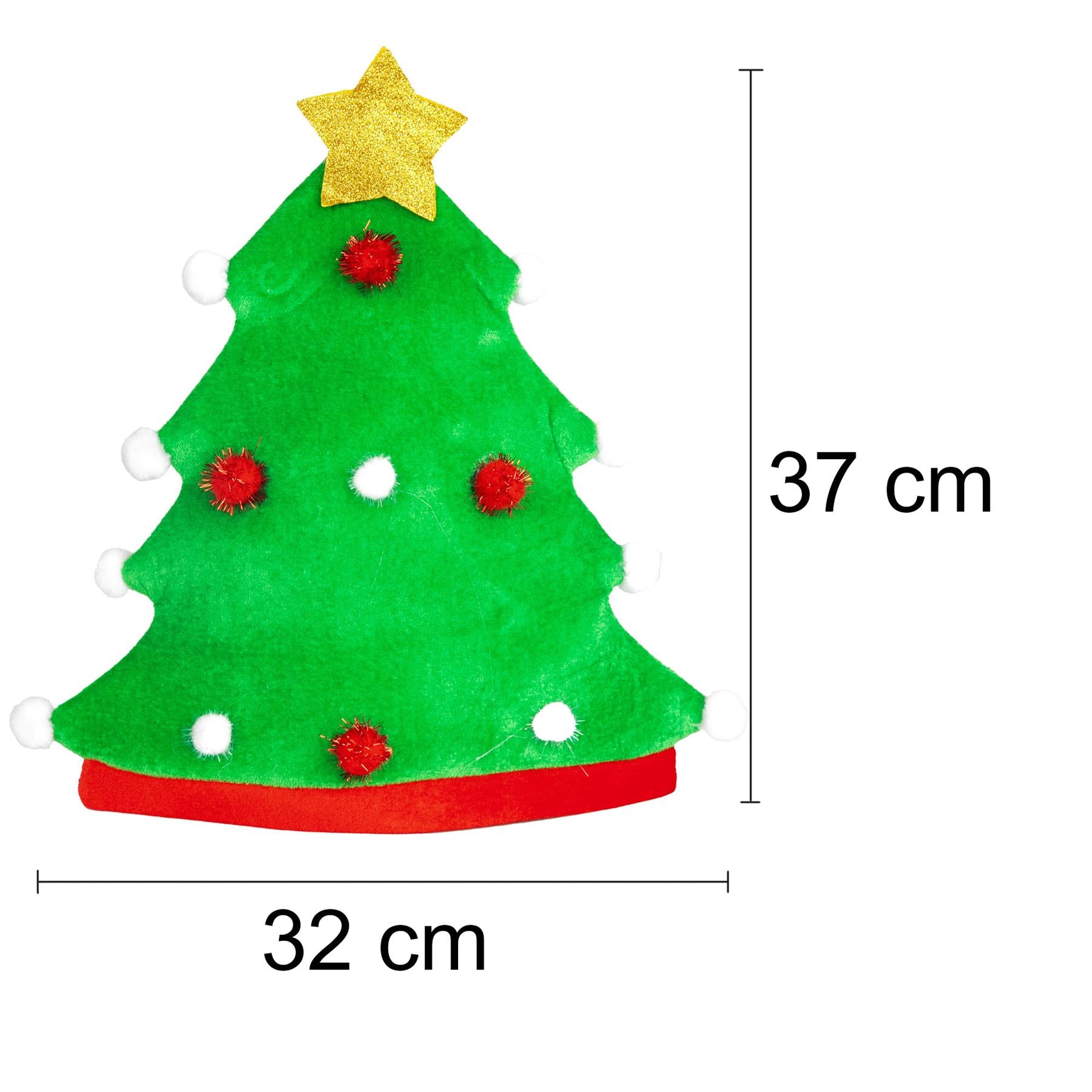 Xmas Tree Hat Green 37Cm