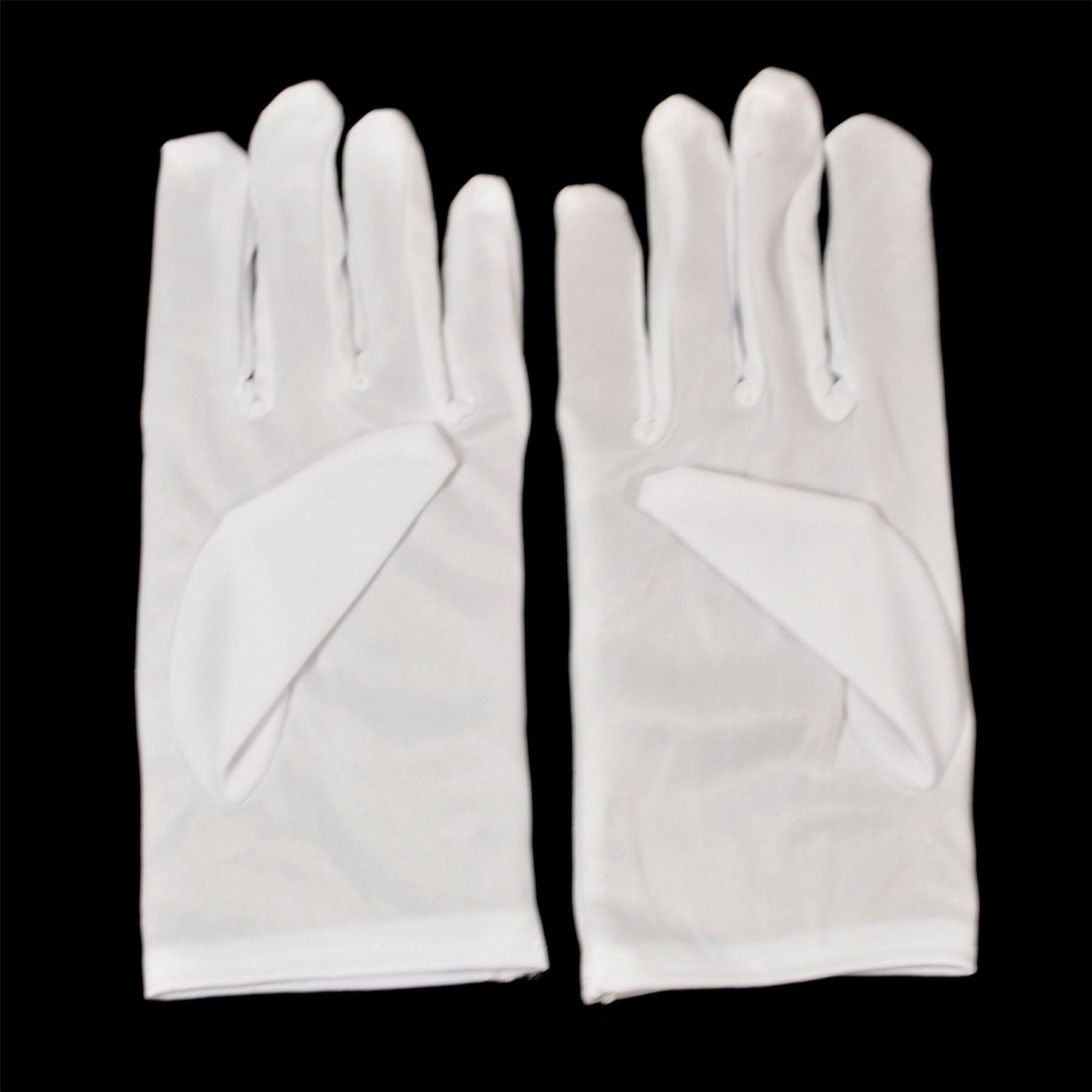 Ladies' And Men'S White Short Gloves - Captain, Clown, Magician, Fancy Dress, Santa Costume